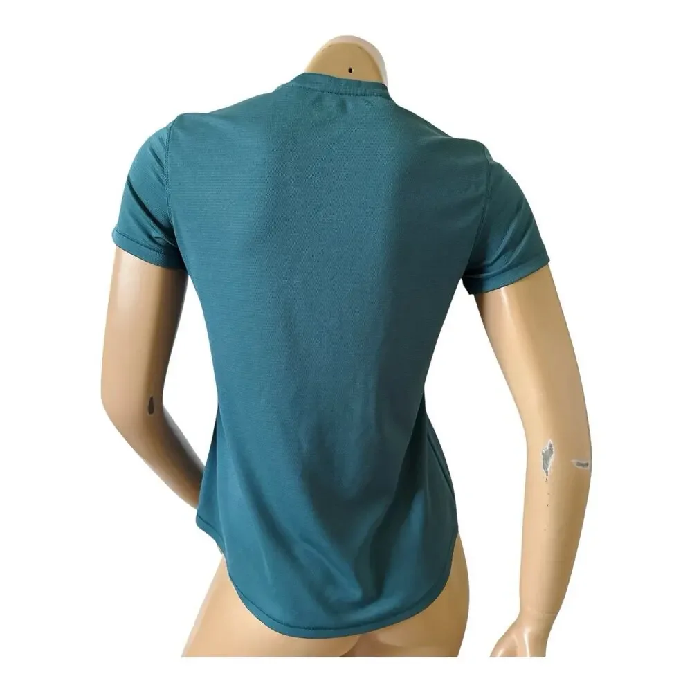 Reel Legends Freeline T Shirt Petite PS Teal Blue Crew Neck Performance Top